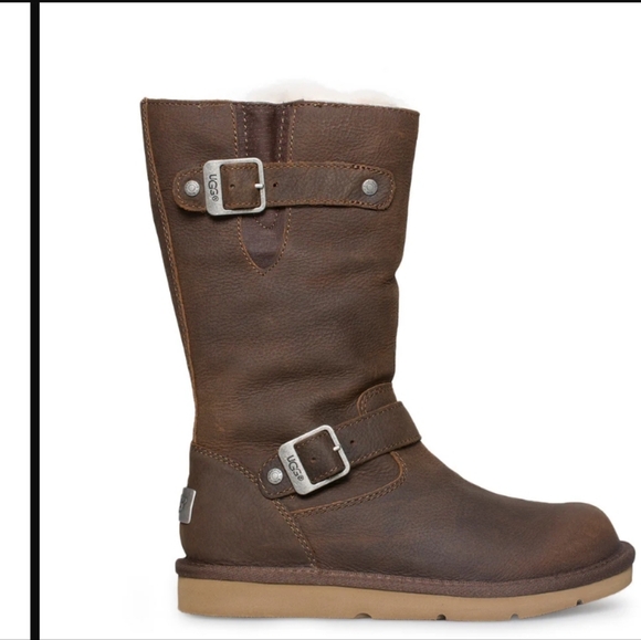 UGG Shoes - UGG Australia Kensington Toast Tall Shearling Boots Brown Leather Size 7 VGUC